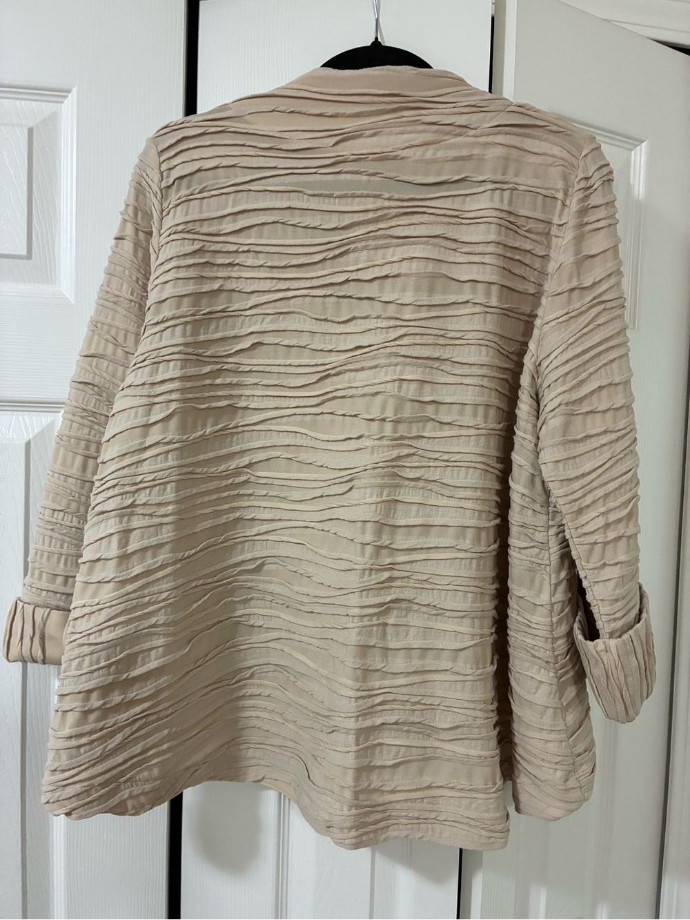 IC by Connie K Beige Layered Texture Top - Picture 2 of 3